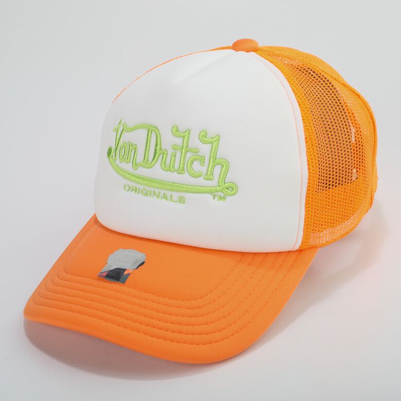 (image for) 2023 Outlet Online Von Dutch Originals -Trucker Atlanta Trucker Cap, white/orange F0817666-01589